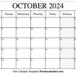 Oct Calendar 2024