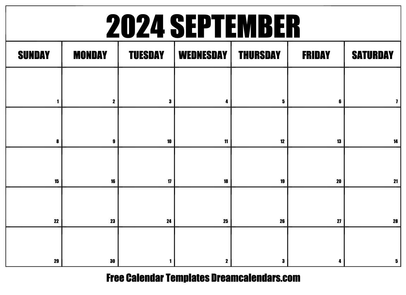 2024 September Calendar 2024 Calendar Printable