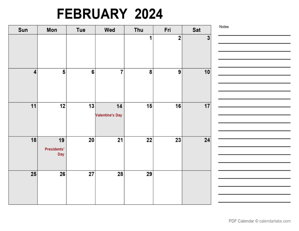 Editable February 2024 Calendar