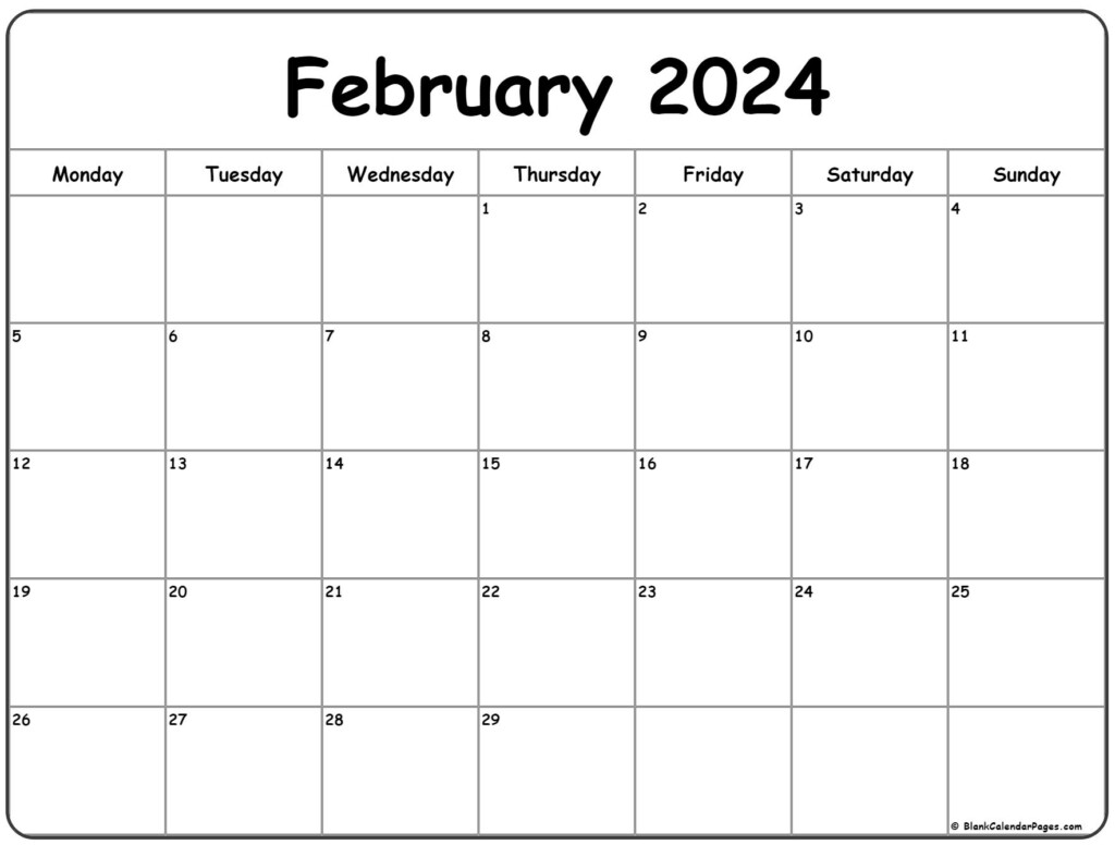 Editable February 2024 Calendar