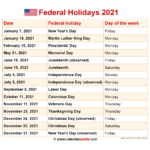 National Holiday Calendar 2024