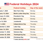 2024 Federal Holidays Calendar