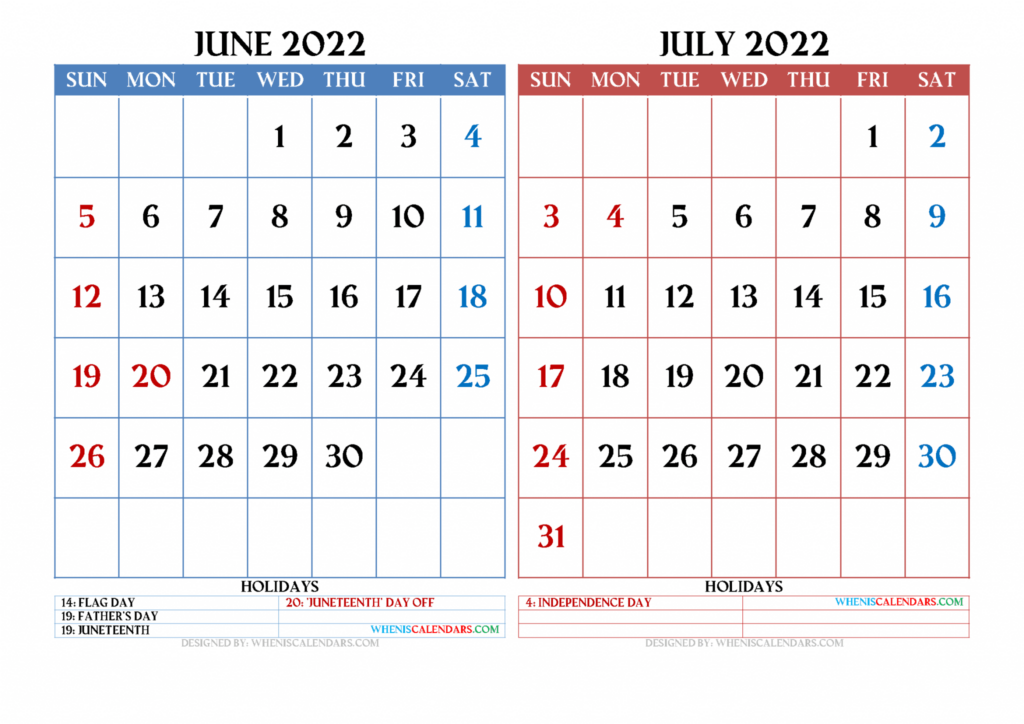 Calendar June And July 2024