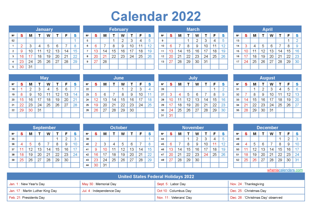 Printable Monthly Calendar 2024 With Holidays