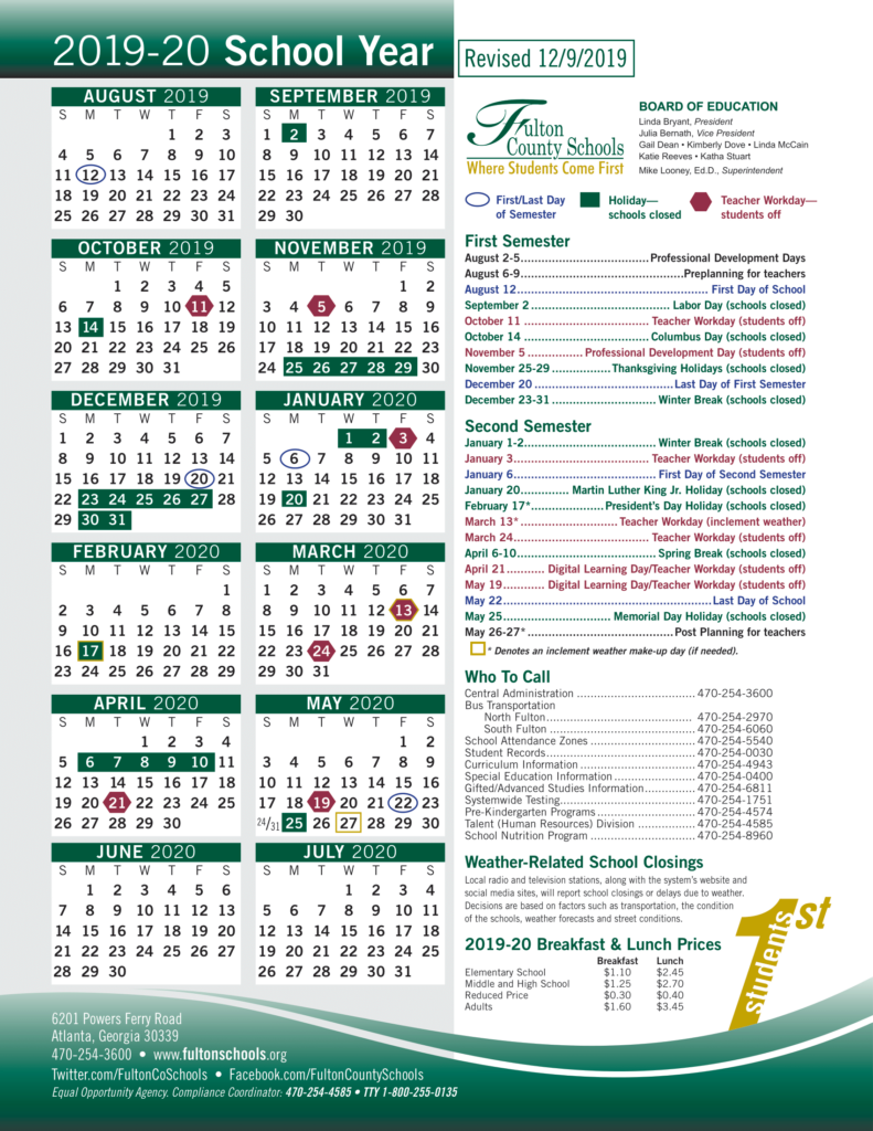 Fulton County School Calendar 2021 To 2024