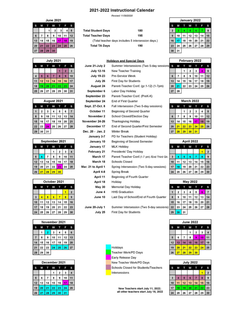 Hcps 2021 To 2024 Calendar