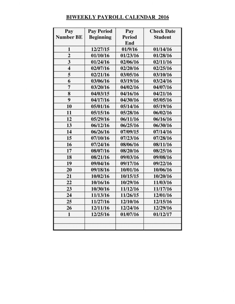 2024 Biweekly Pay Calendar