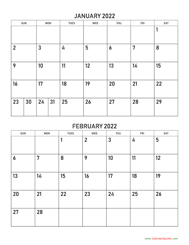 January And February 2024 Calendar