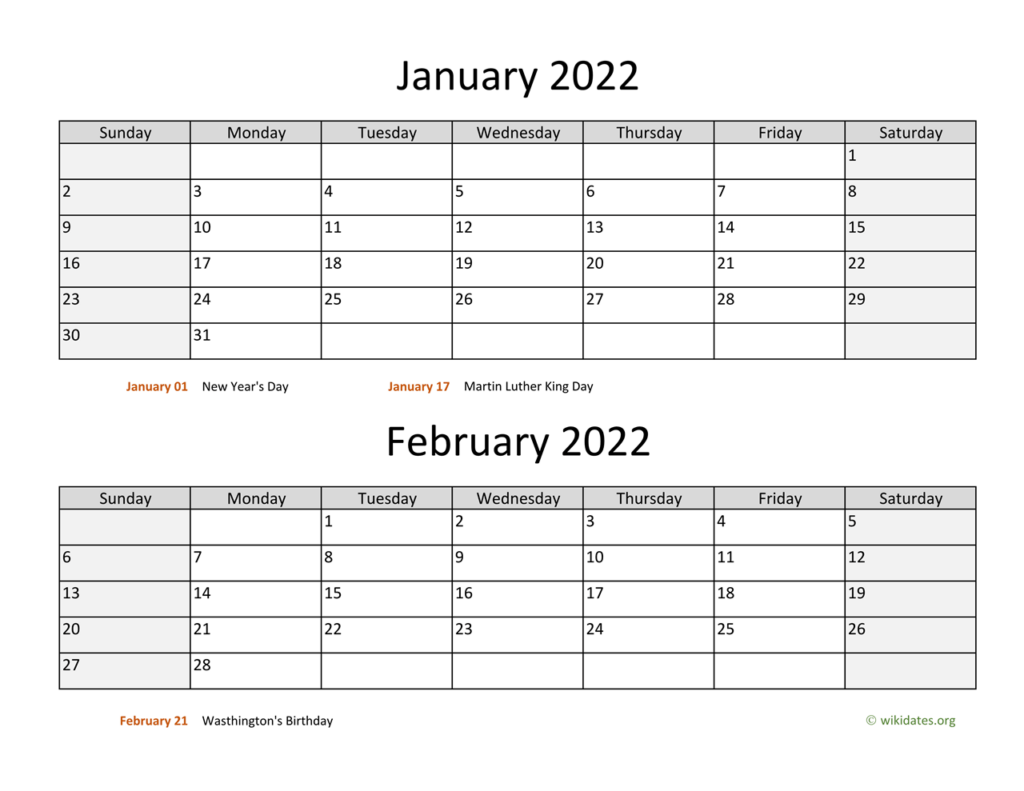 January And February 2024 Calendar