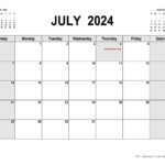 July 2024 Editable Calendar