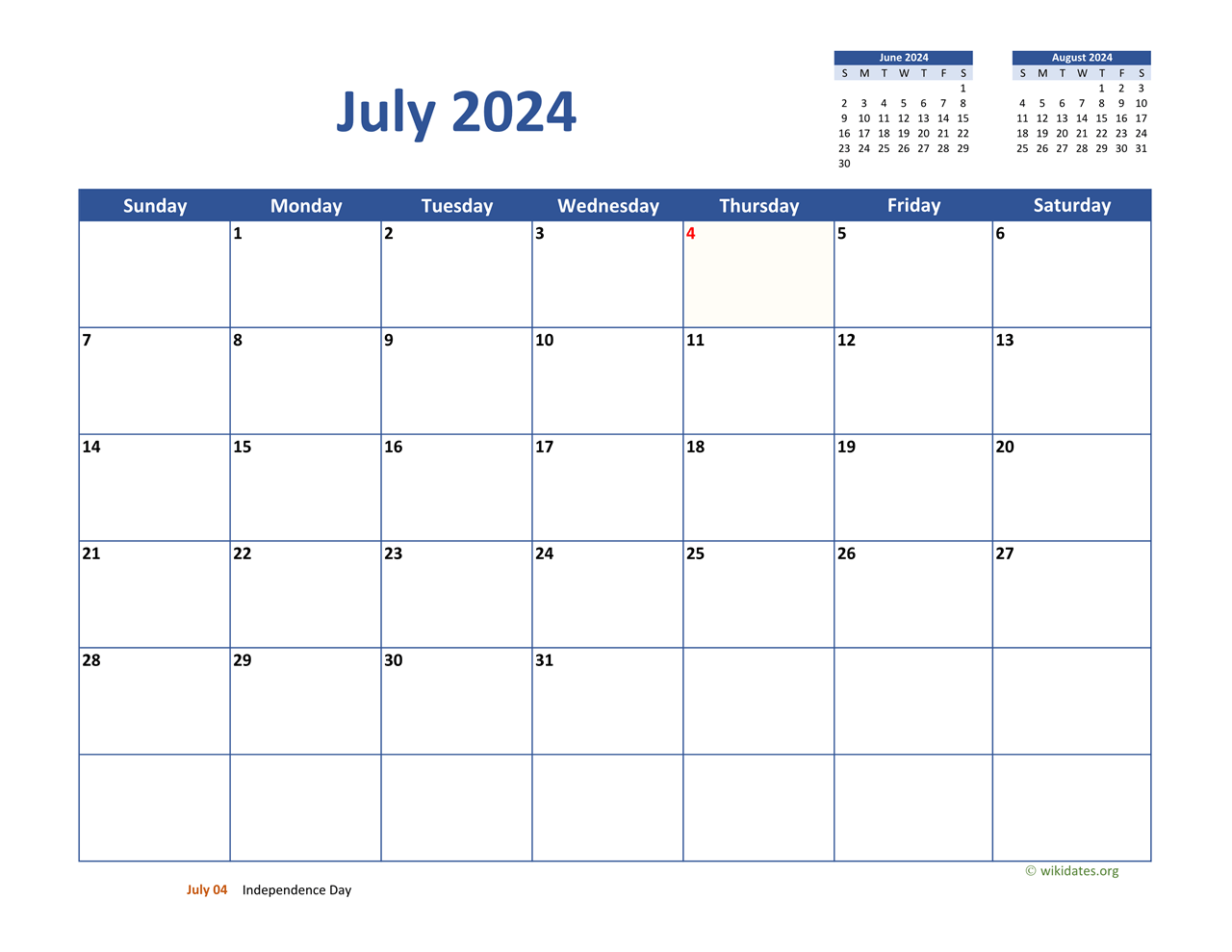 July 2024 Calendar Wiki 2024 Calendar Printable