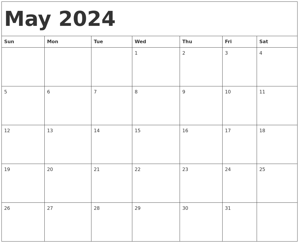May 2024 And June 2024 Calendar Printable
