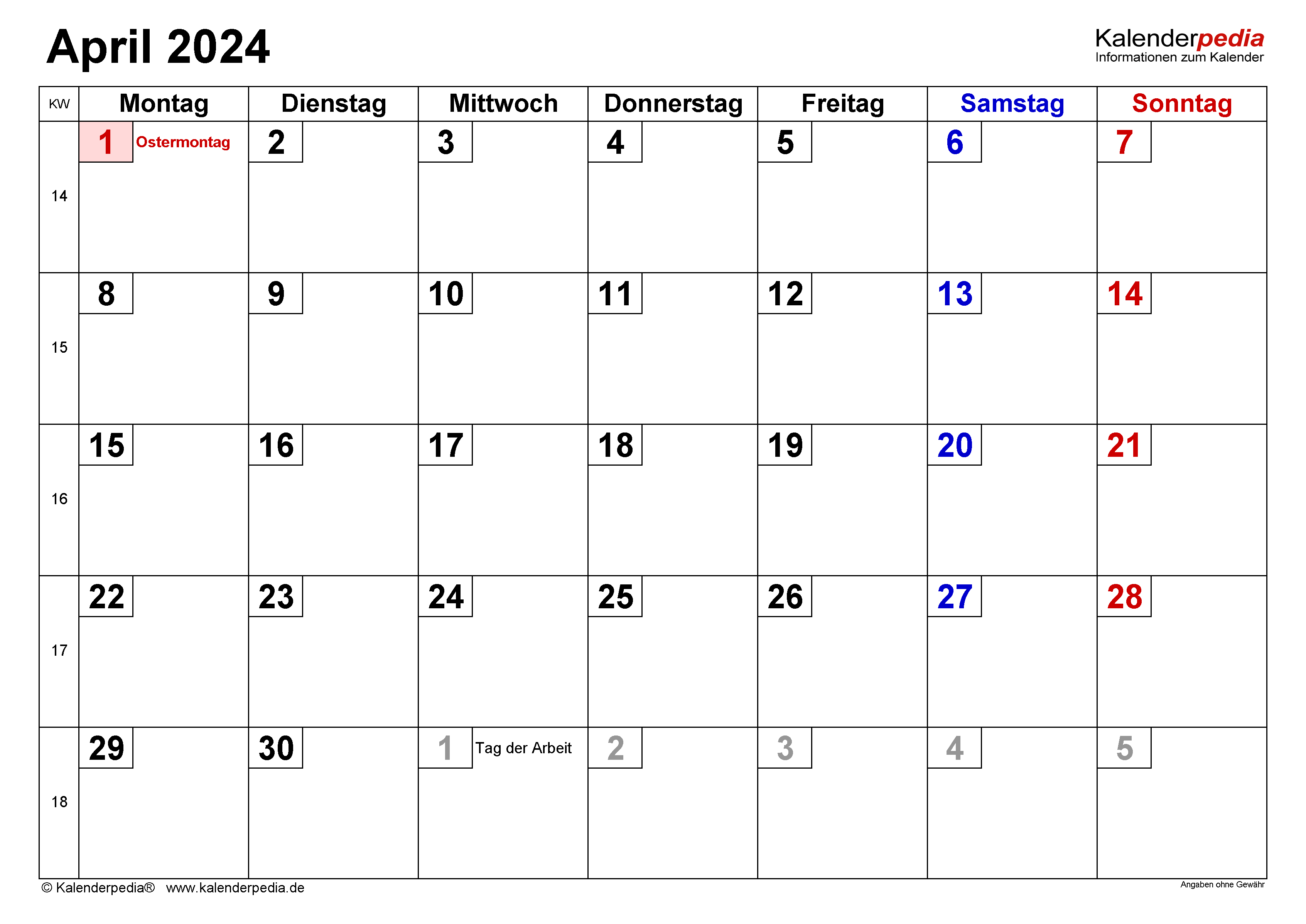 April 2024 Calendar Word 2024 Calendar Printable