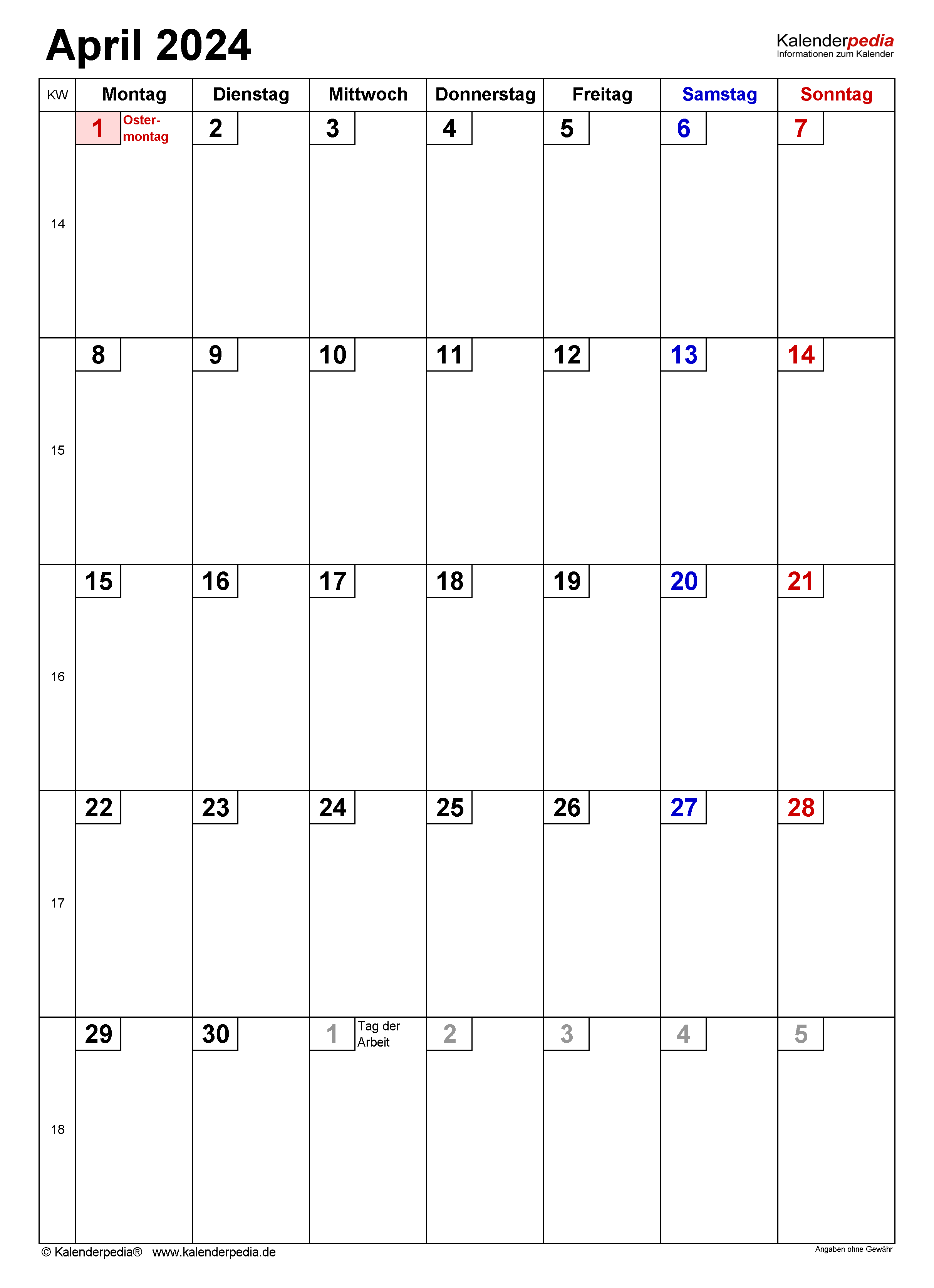 April 2024 Calendar Word 2024 Calendar Printable