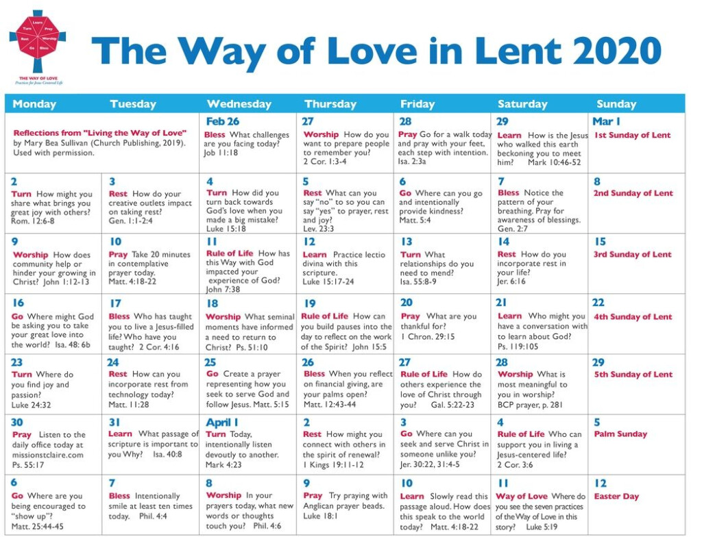 Lectionary Calendar 2024