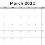 Free Printable Monthly March 2024 Calendar