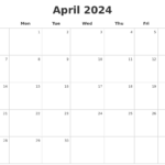 March - April 2024 Calendar