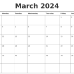 March 2024 Printable Calendar Pdf