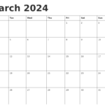 March 2024 Calendar Printable