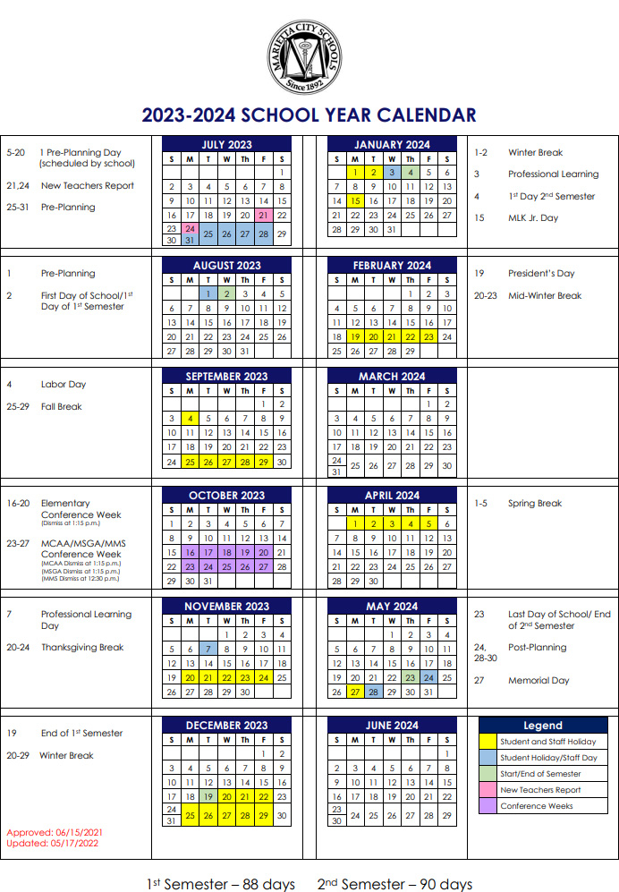 Mps School Calendar 2024-2023