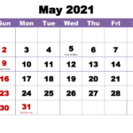 Calendaer May 2024