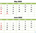 May And June 2024 Calendar