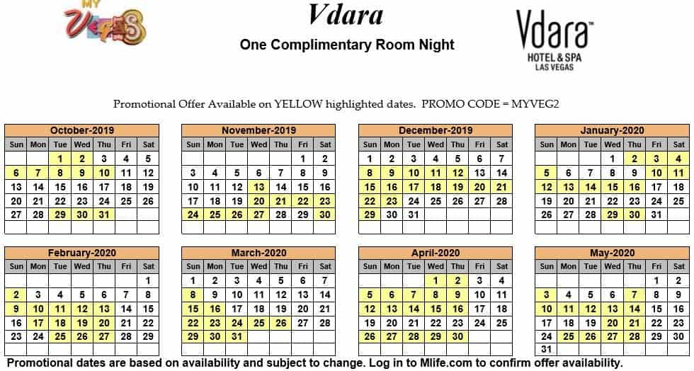 Myvegas Comp Room Calendar March 2024