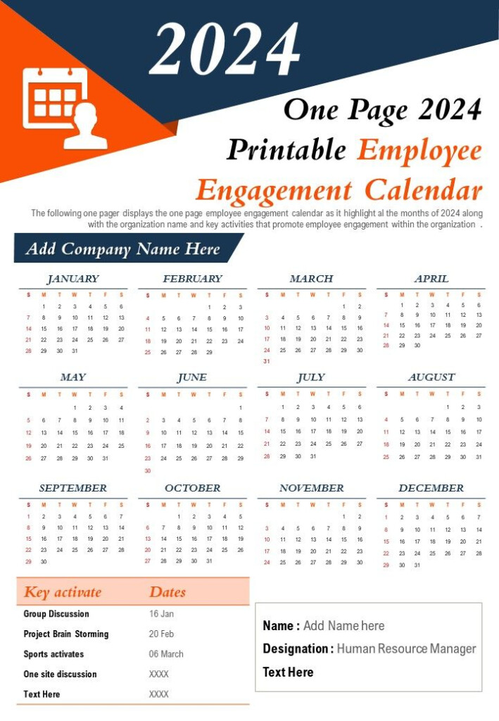 2024 Engagement Calendar