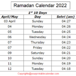 Ramadan Calendar 2024 Usa