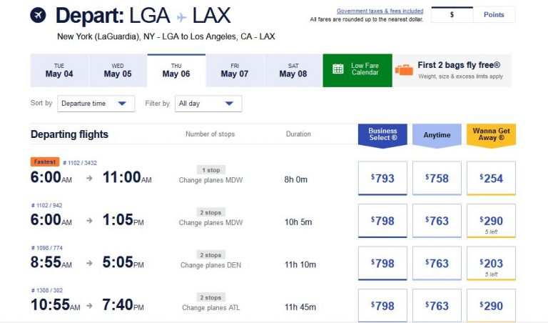 Southwest Low Fare Calendar 2024