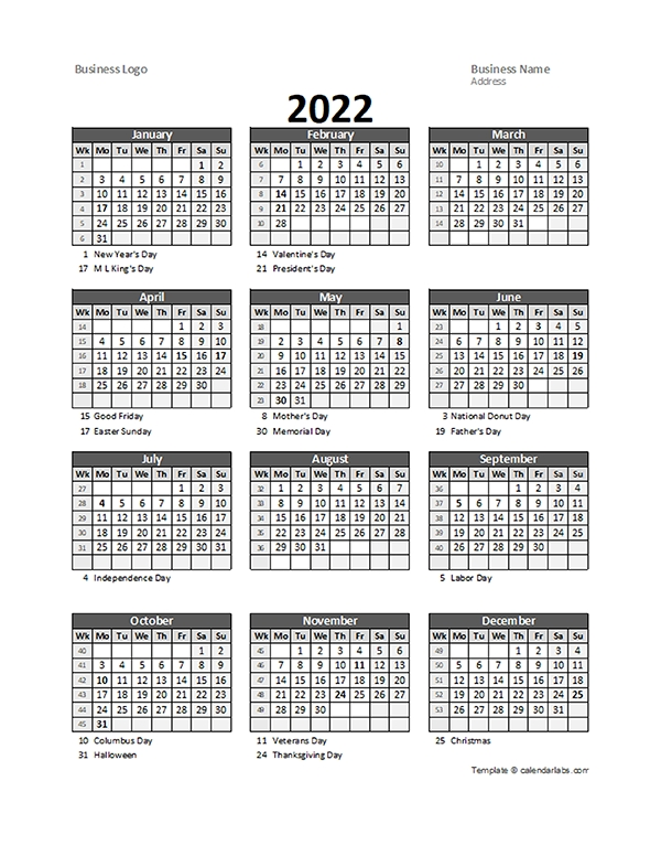 Workweek Calendar 2024