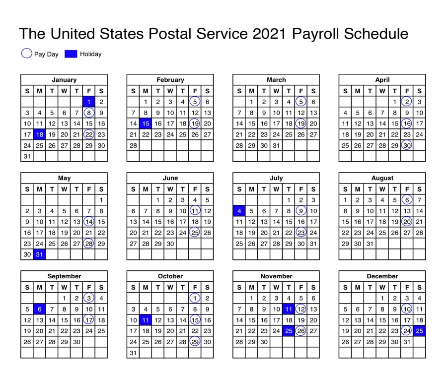 2024 Postal Calendar