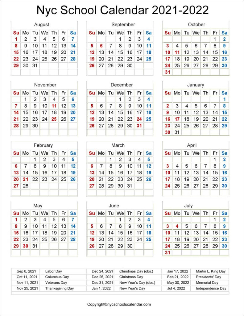 Nyc School Calendar 2021 To 2024