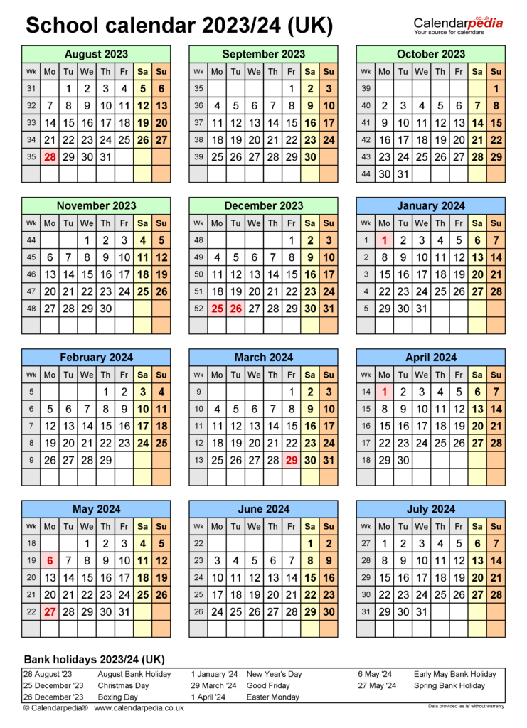 School Calendar 2024 To 2023