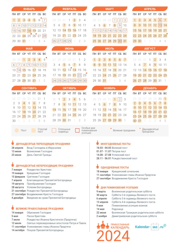 Orthodox Calendar 2024 Pdf