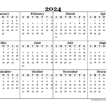 2024 Blank Calendar Word