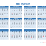 Free Monthly Calendar 2024