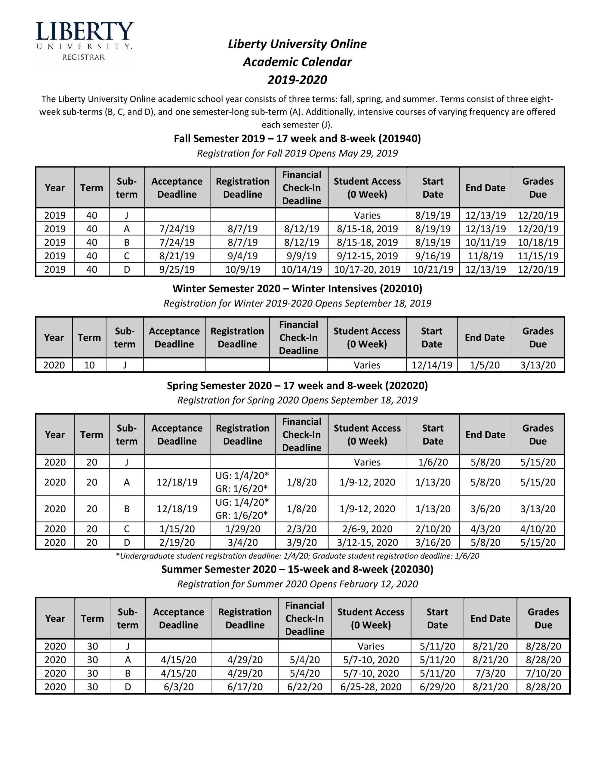 Liberty Academic Calendar 202425 2024 Calendar Printable