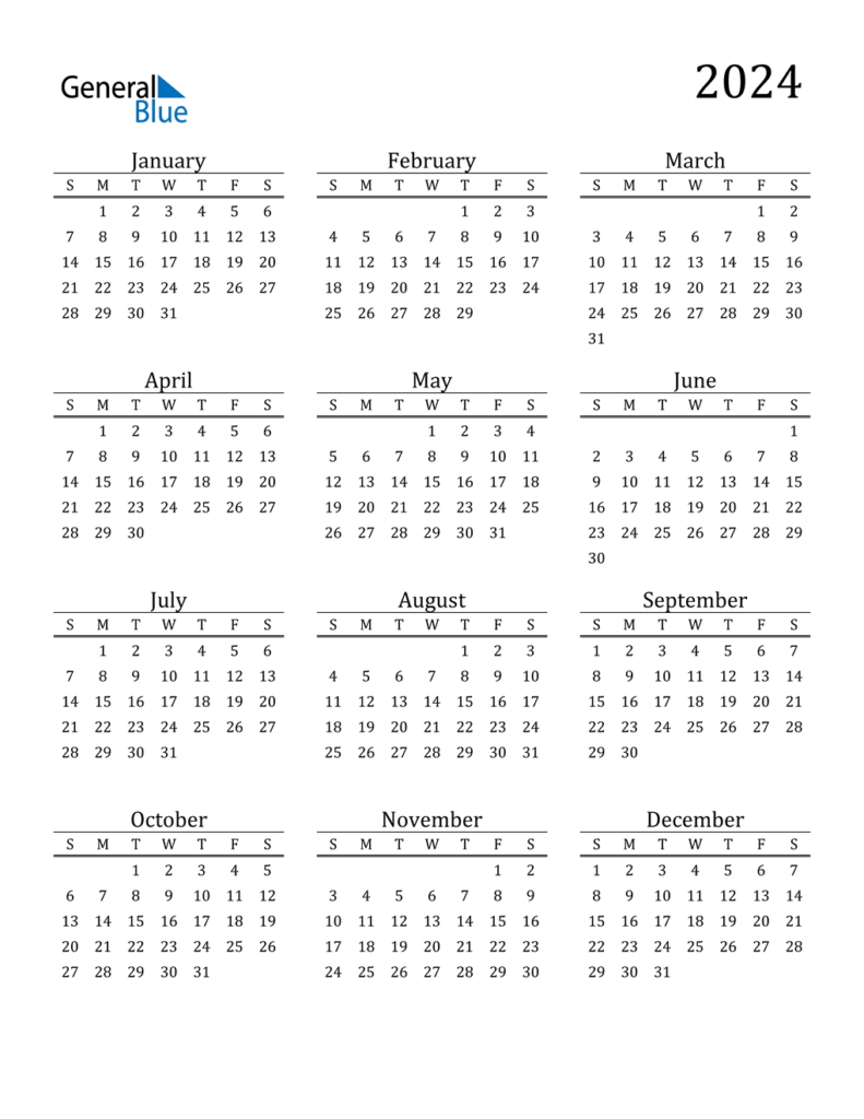 Pdf Calendar 2024