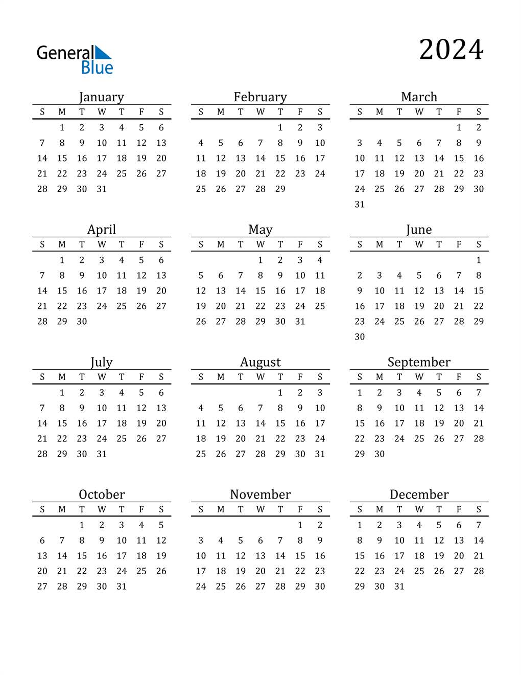 Pdf Calendar 2024 2024 Calendar Printable