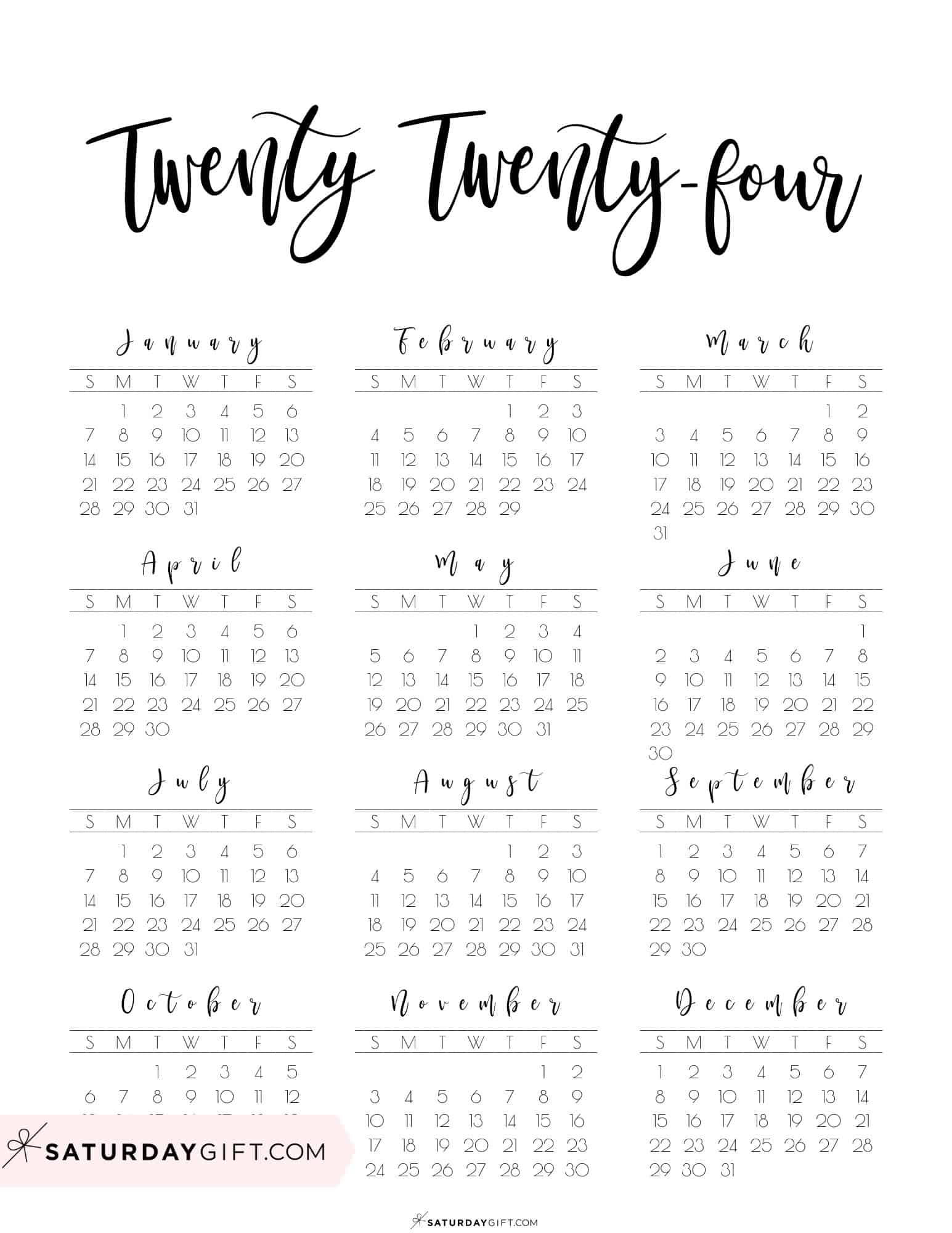 Cute 2024 Calendar 2024 Calendar Printable