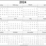 2024 Calendar Template Free