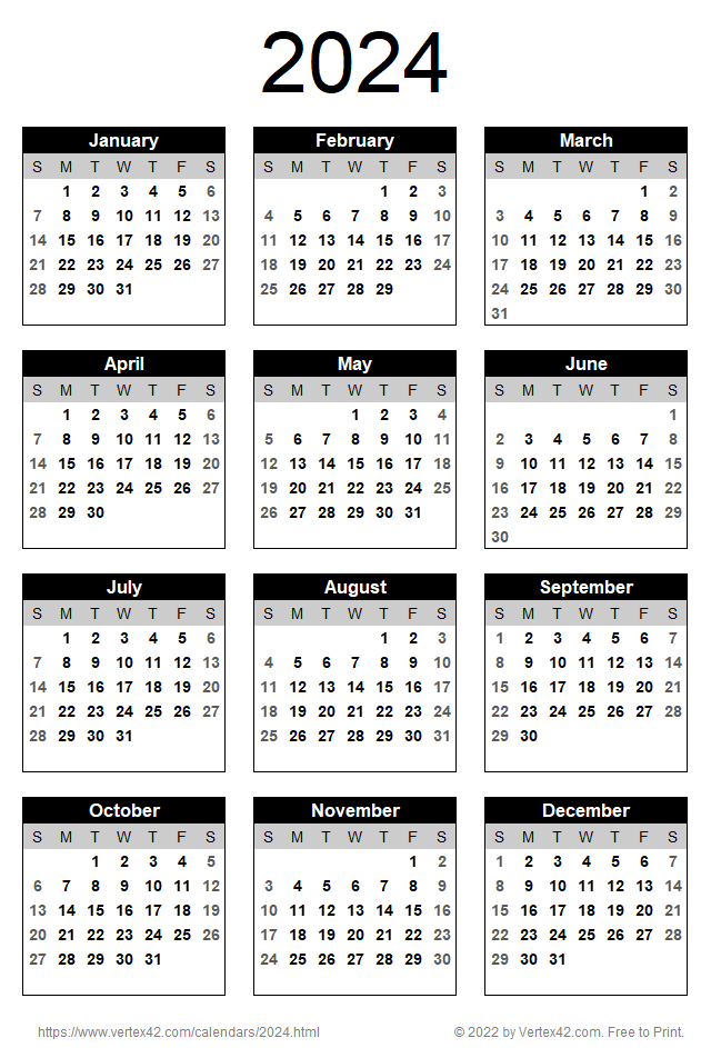 General Blue Calendar 2024 2024 Calendar Printable