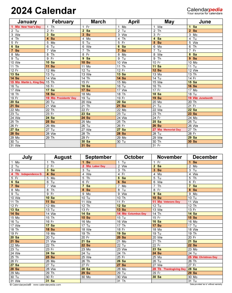 2024 Fillable Calendar