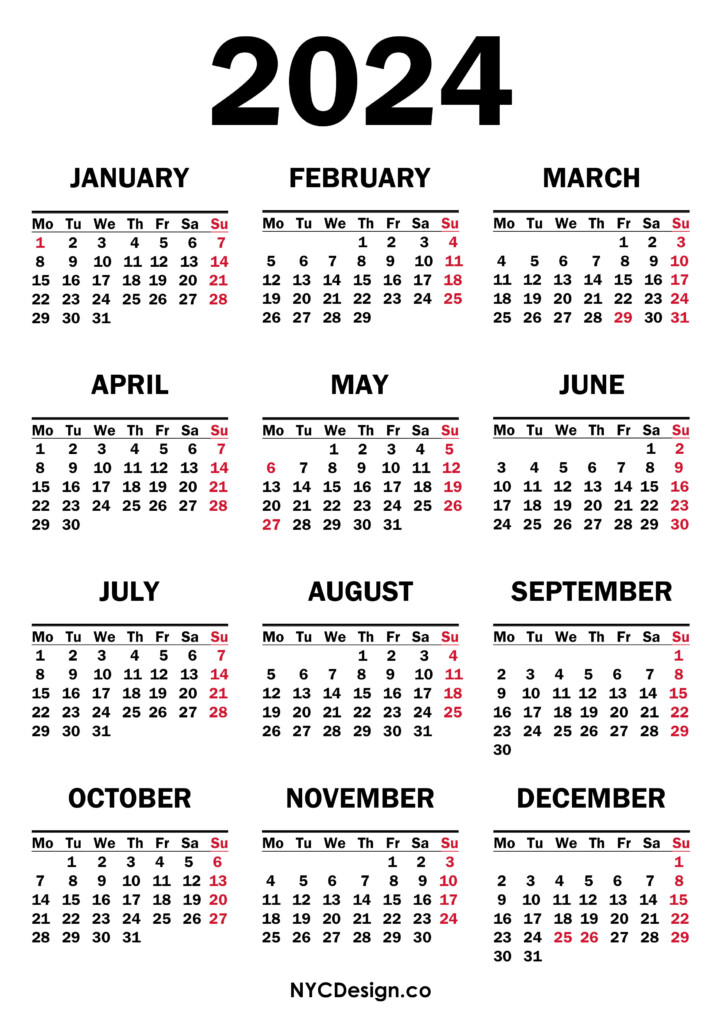 Free 2024 Calendar Printable