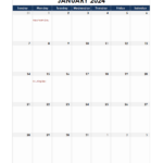 2024 Monthly Calendar Excel