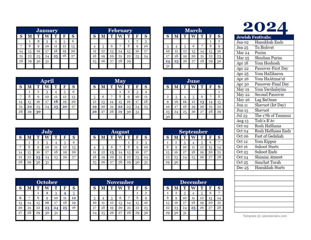 Jewish Calendar 2024 Pdf