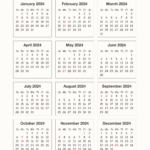 2024 Calendar Printable Free