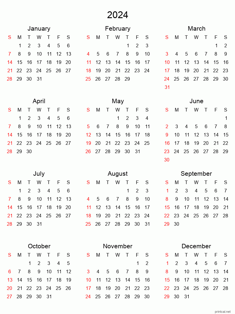 Google Sheet Calendar Template 2024 2024 Calendar Printable