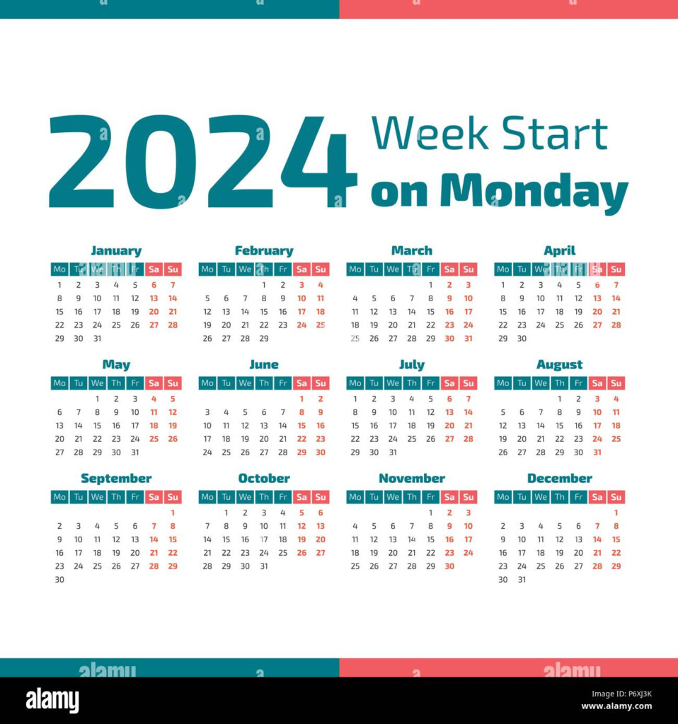 2024 Calendar Monday Start